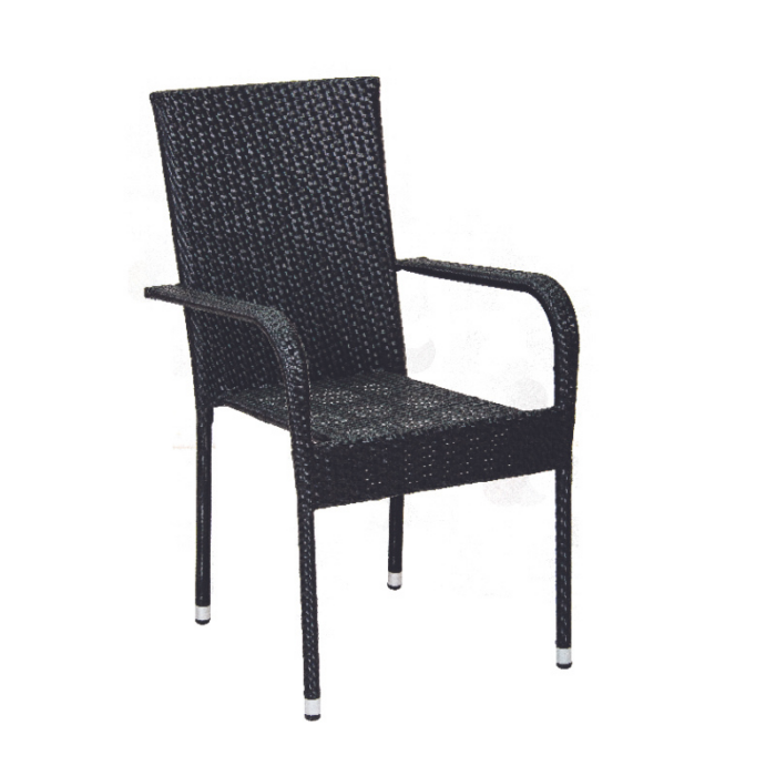 Bastenska stolica od ratana Bay - crna